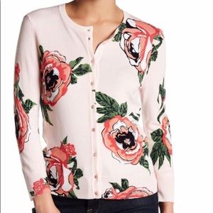 Cable&Guage pink floral cardigan